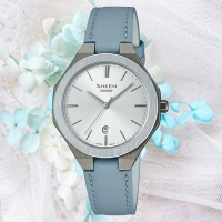 CASIO 卡西歐 SHEEH 現代極簡設計 優雅酷炫淑女腕錶-銀 皮錶帶 SHE-4563GYL-7A