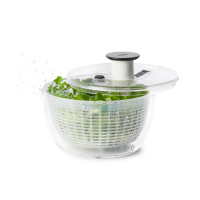 【美國OXO】按壓式蔬菜香草脫水器3L/不傷鍋矽膠兩件組(二選一)
