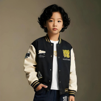 Whyme Jaket Varsity Baseball Vintage Unisex Cotton Fleece CVC Anak