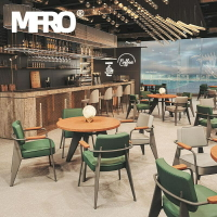 單人椅 餐椅 小椅子 MFRO 工業風軍工椅咖啡廳店實木圓桌椅組閤酒吧清吧休息區洽談桌