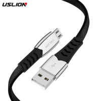 USLION Alloy Micro USB Cable Fast Charging Cable Cord For Samsung Xiaomi redmi note 5pro Micro USB Mobile Phone Data Sync Cables