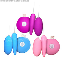跳蛋 按摩器 自慰蛋 情趣 情趣用品 成人用品 【情趣職人】馬卡龍USB充電20頻升級長短雙跳蛋 紫 520