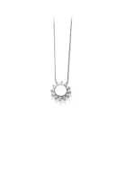 SOEOES 925 純銀時尚簡約太陽吊墜配方晶鋯石與項鍊