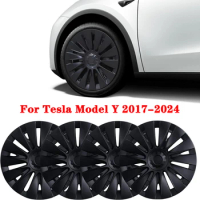 4PCS Hubcaps For Tesla Model Y 2017-2024, 19 Inch Cyclone Style Wheel Covers Hub Caps Replacement Rims Protector