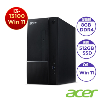 Acer 宏碁 TC-1770 13代4核桌上型電腦(i3-13100/8G/512G SSD/Win 11/Aspire)