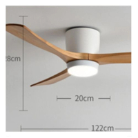 吸頂風扇燈風扇吊燈(F7799B-白色-小燈盤42寸三色變光+變頻遙控)(尺寸:1060x310mm) 