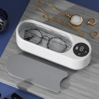 Ultrasonic Jewelry Cleaner Machine Portable Glasses Cleaner Eyeglass Washing Tool USB Rechargeable for Retainer Eyeglass Watches