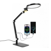 Full Spectrum Reading Lamp For Desk 15W Bright LED Table Light With USB C Charging Port Touch Contro
