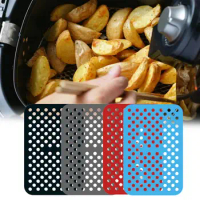 4Pcs Fryers Silicone Liner Durable Reusable Rectangle Fryers Liner Rectangle Fryers Liner Air Fryers Pad Kitchen Supply