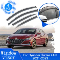 For Hyundai Elantra CN7 Avante i30 Sedan 2021 2022 2023 Side Door Sun Rain Window Visors Deflectors Cover Trim Car Accessories
