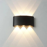 Lampu Dinding Taman Outdoor COB / LED Wall Light Minimalis 2X1W 4X1W Hitam kuning