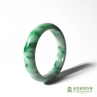 【Fubibaoding jeweler 富璧寶鼎珠寶】白底飄花翡翠手鐲(天然Ａ貨 白底青飄花 玉鐲)