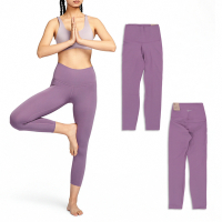 Nike 緊身褲 Yoga Leggings 女款 紫 高腰 速乾 九分 健身 瑜珈 DM7024-536