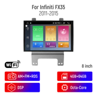 DSP Carplay 4+64GB Android 10 Car DVD Player Multimedia For Infiniti Fx35 GPS Navi Auto Audio Radio Stereo Multimedia Head Unit