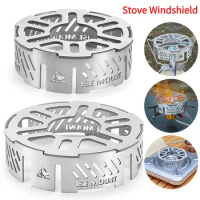 Portable Stainless Steel Wind Shield for Cassette Gas Stove Windproof Ring Windscreen Outdoor Camping Cooking Stove Windshield
