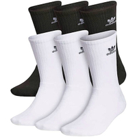 Adidas [美國進口厚襪]男運動中筒襪6双(白色/黑色)