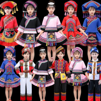 ชุดการแสดงเต้นรำ Miao, วันเด็ก, Yi Tujia Yao Yunnan, สำหรับเด็กชายและเด็กหญิง, เสื้อผ้าชนกลุ่มน้อย