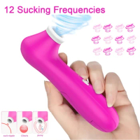 Clit Sucking Sucker Vibrator Female 12 Mode Clit Stimulator Masturbation Nipples Vacuum Sucker Sex Toys for Women Masturbator