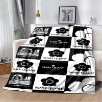 Classic fashion simple pattern Sofa bed throw blanket mary quant Logo Pattern Flannel home blanket Portable Gifts