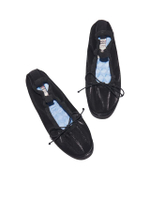 รองเท้าส้นแบนผู้หญิง Flat Wisley Quilted Scrunch สีดำ