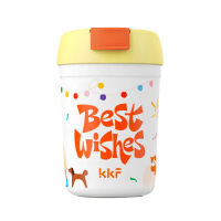 【KKF 吻吻魚】彩虹隨心杯 380ml 心有所薯(304 不鏽鋼、大口徑、防漏設計、 保溫杯)