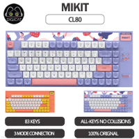 MIKIT CL80 Mechanical Gamer Keyboard 83key Hot-Swap 3 Mode USB/2.4G/Bluetooth Wireless Keyboard RGB Backlit Gaming Keyboard Gift