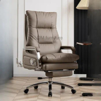 Computer Ergonomic Office Chair Recliner Boss Leather Lounge Chair Mobiles Swivel Cadeiras De Escritorio Office Furniture WKOC
