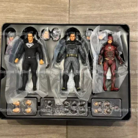 Mezco Dc Justice League Superman Batman The Flashthree Person Suit Anime Action Figure Statue Figurine Dolls Kids Gifts Toys