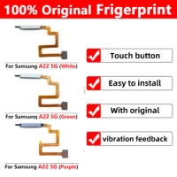 20Pcs Lot Original New Fingerprint Sensor Home Button Flex Cable For Samsung A22 4G Frigerprint Sensor Flex Cable For A22 5G