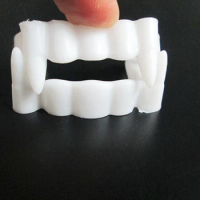 10pcs/set Scary White Bloody Fake Zombie Vampire Teeth Prank Tricky Toys Denture Teeth Cosplay Props Halloween Party Supplies