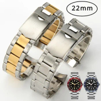 Watches Accessories 316L Stainless Steel Bracelet Strap Men Silver Watch Band Safe Buckle 22mm for Tudor 1958 Glamor 79200R