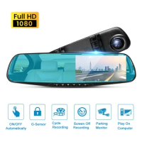 Navifly 4.5 inch 1080P car Recorder video dash cam DVR front and rear Camera G-Sensor parking Monitor Dual Lens Auto Dash Cam