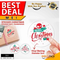 STICKER MERRY CHRISTMAS|VINYL|SEGEL|LABEL|AKSESORIS|PACKAGING|S51