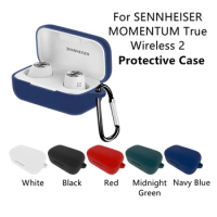 1pc Silicone Soft Shell For Sennheiser Momentum True Wireless 2 Protective Case Bluetooth Earbuds Case With Hook Sennheiser 2