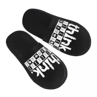 Funny Chess Think Guest Slippers for Hotel Women Custom Print Board Game Lover House Slipper