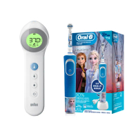 【BRAUN 百靈】免接觸及接觸額溫槍 BNT400AP+ORAL-B D100KIDS 兒童充電式電動牙刷(兒童進階組)