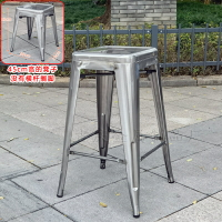 鐵藝金屬吧臺椅不銹鋼色酒吧凳實木簡約吧椅工業風高腳凳靠背椅子