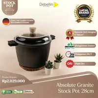 Debellin Absolute Stock Pot - Panci Granite Anti Lengket Stock Pot 28cm
