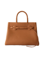 กระเป๋าถือผู้หญิง Leather Donut ไซส์ M สี Tan