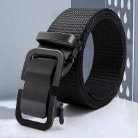 New Men's Toothless Automatic Buckle Nylon Belt Outdoor Tactical Training Casual Versatile Canvas Wo