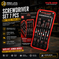 GARANSI SEUMUR HIDUP OBENG SET 7 PCS LENGKAP GAGANG KARET / SCREWDRIVER SET 4 OBENG (+) 3 OBENG(-)