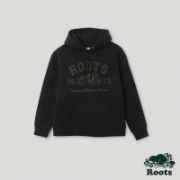 【Roots】Roots 男裝- 經典海狸系列 刷毛布連帽上衣(黑色)