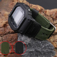 For Casio Small Square Black Army Green Dw5600 GW-5000 5035 GW-M5610 Farm Oak Ga2100 Gm2100 Modified Canvas Nylon 18mm Watchband