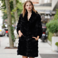 Women's Long Winter Coat Chinchilla Luxury Real Rex Rabbit Fur Coats For Women Fur Coat Women Warm Best Seller