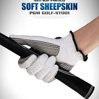 PGM Soft Men’s Golf Gloves,Slip-resistant Breathable Left Right Hand Male Sport Gloves,Sheepskin Golf Training Accessories