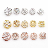 鍍24K金DIY鋯石配件 微鑲帶鉆隔片隔珠 水晶手鏈項鏈串珠手排配飾