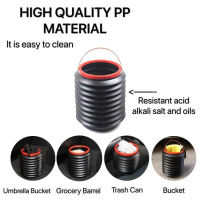 Foldable Car Dustbin 4L Plastic Water Container Trash Can, Multi-Purpose Storage Bin Garbage Basket