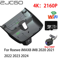 ZJCGO 2K 4K Car DVR Dash Cam Wifi Front Rear Camera 2 Lens 24h Monitor for Roewe iMAX8 iM8 2020 2021 2022 2023 2024