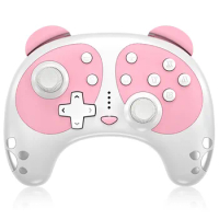 Wireless Bluetooth Girls Pink Panda Gamepad Console Remote Controller Pro Wake Up Gamepads For Nintendo Switch Windows PC