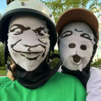 Viral Funny Face Mask Balaclava, Prank Novelty Head Cover with Emoji Prints, Breathable Ski Mask for